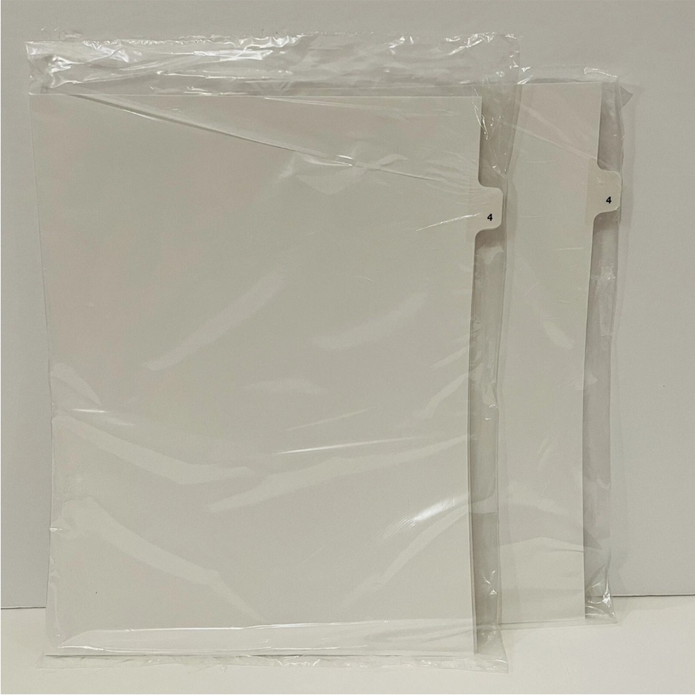 Avery-Style Legal Exhibit Side Tab Divider Title: 4 Letter White 25/Pack 11914